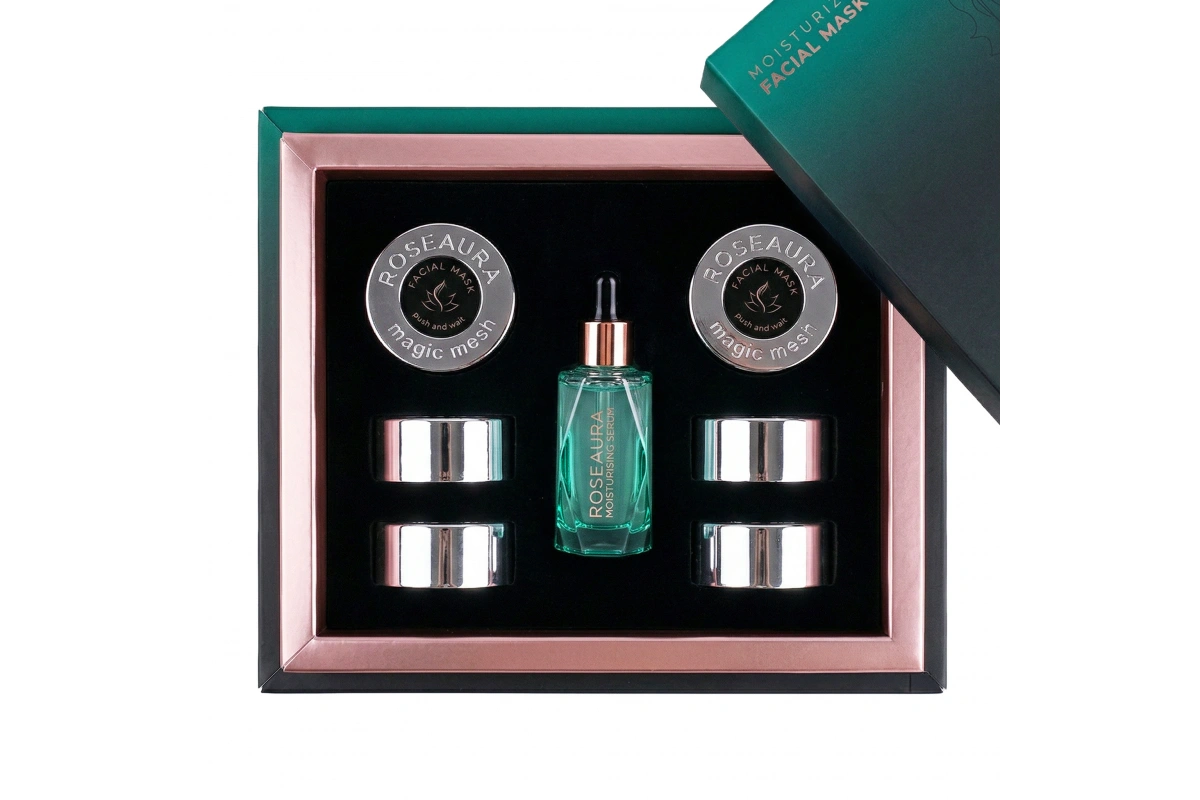 Moisturizing Facial Mask Kit: Serum + Maske für intensive Hydratisierung – 6 Anwendungen