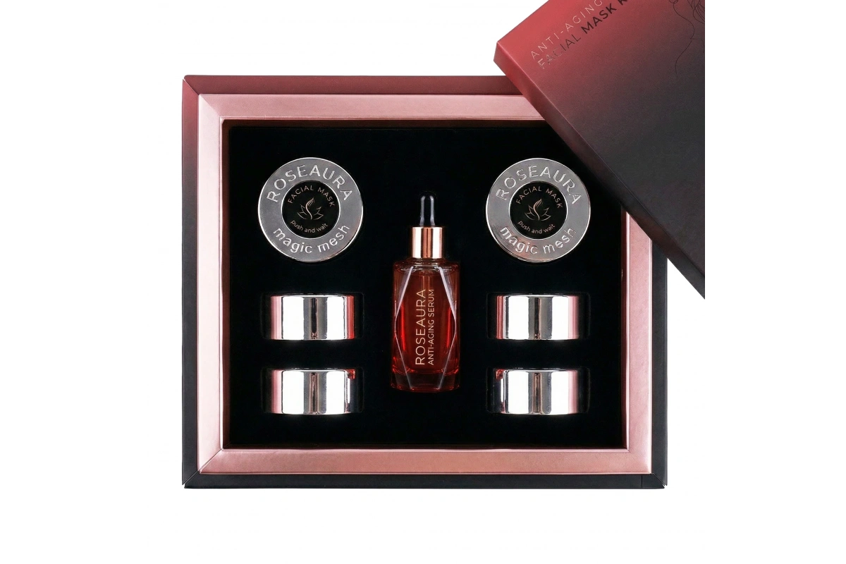 Anti-Aging Facial Mask Kit: Serum + Maske für jugendliche Haut – 6 Anwendungen