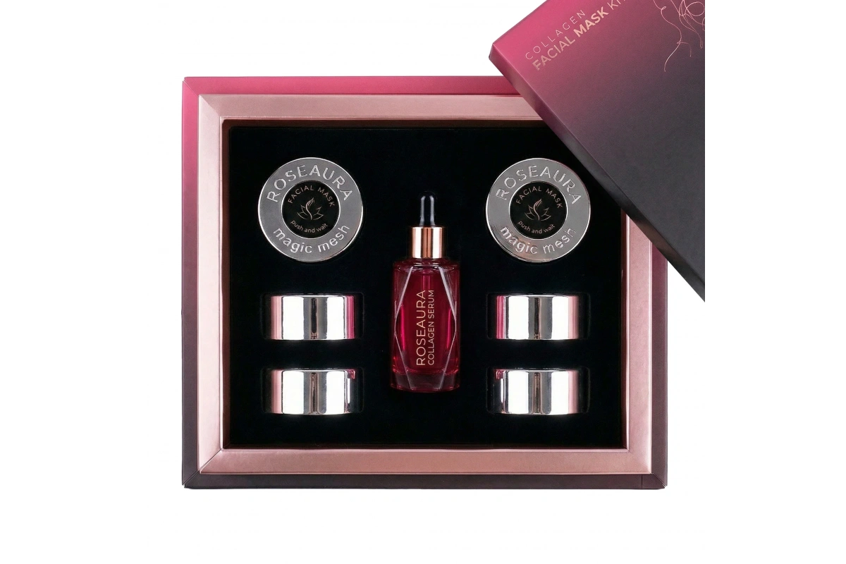 Collagen Facial Mask Kit: Serum + Maske für Festigkeit und Elastizität – 6 Anwendungen