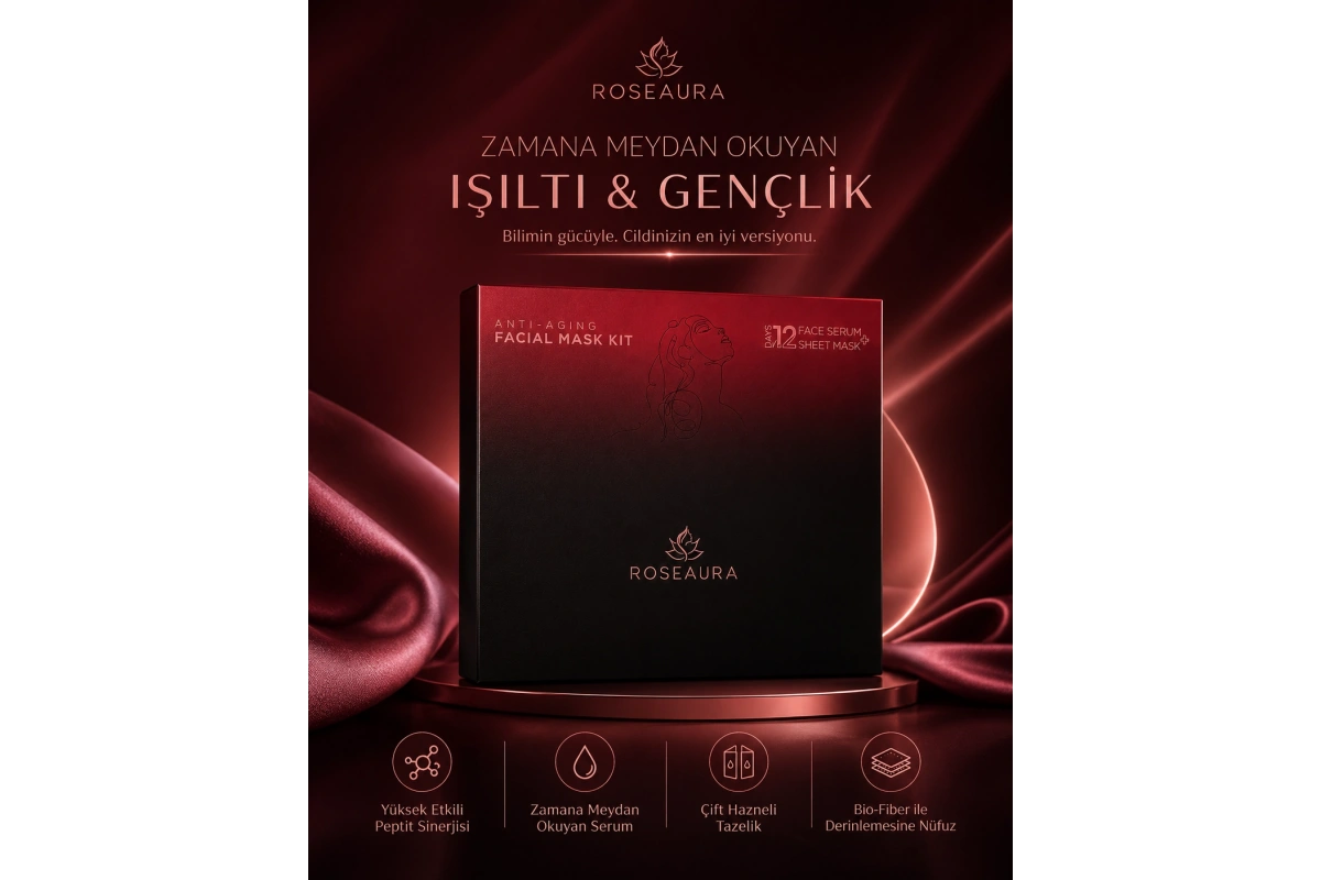 Anti-Aging Facial Mask Kit: Serum + Mask for Youthful Skin - 12 Times Use
