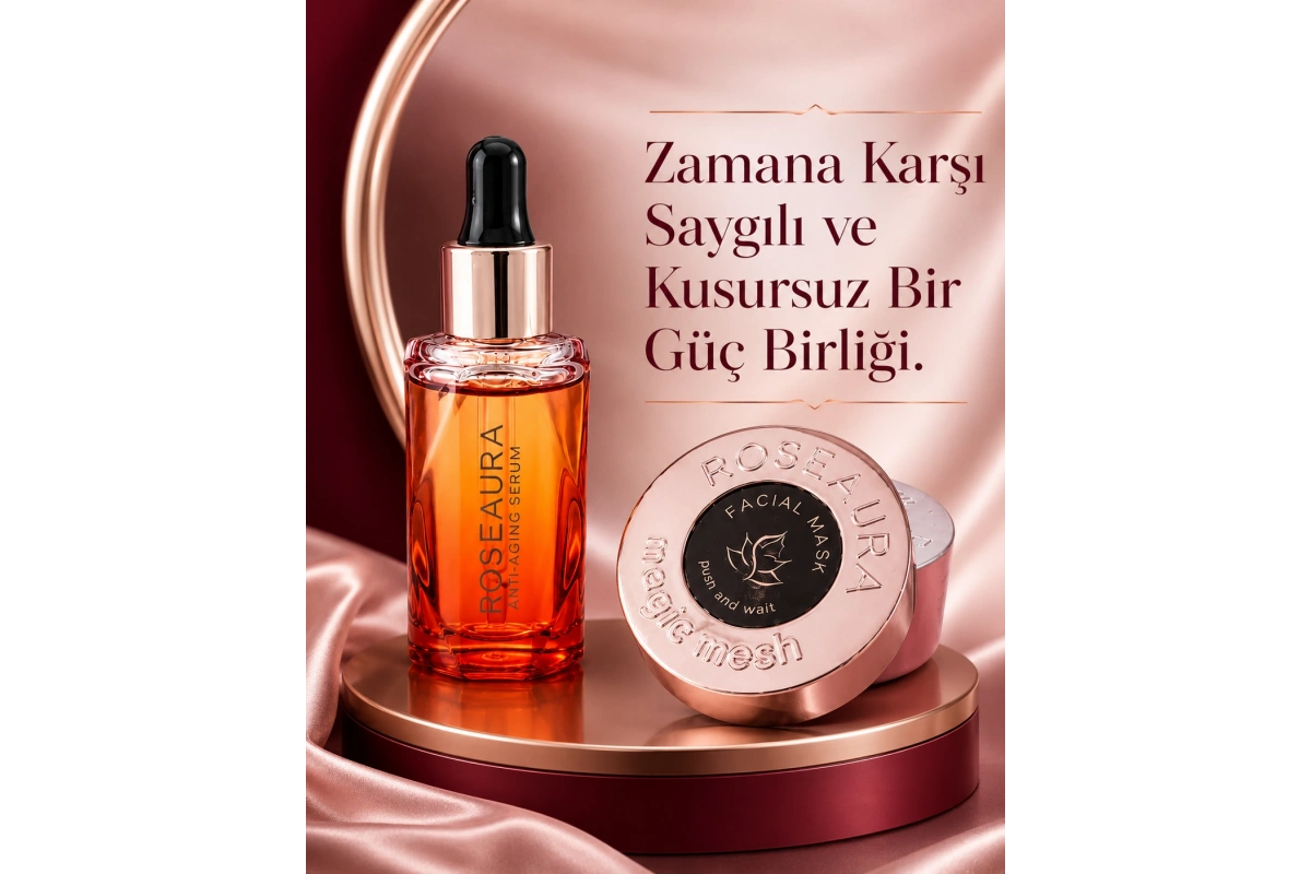 Kit de masque facial anti-âge : sérum + masque pour une peau jeune - 6 utilisations