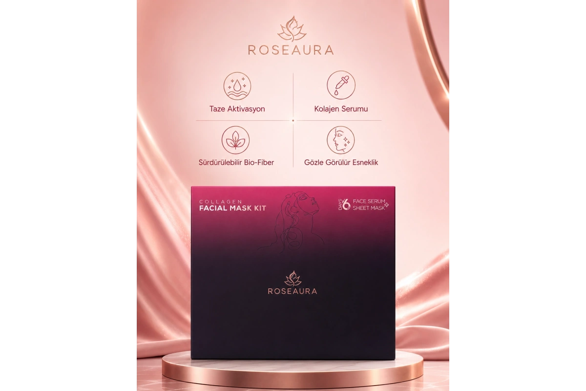 Collagen Facial Mask Kit: Serum + Mask for Firmness and Elasticity - 6 Times Use