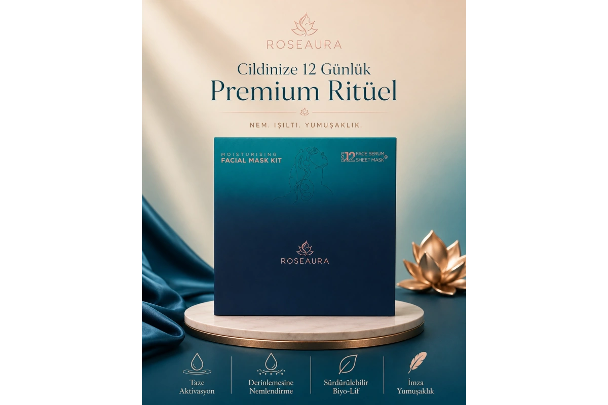 Moisturizing Facial Mask Kit: Serum + Mask for Deep Hydration - 12 Times Use