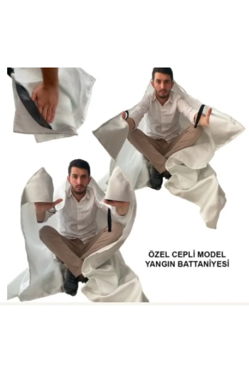 FiberGlass Cam Elyafından İmal Yangın Battaniyesi Fire Blanket-Cepli Model