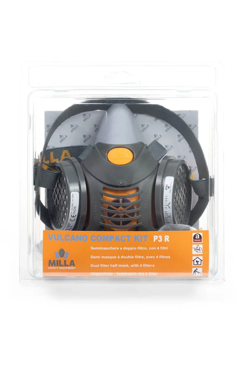 MİLLA VULKANO MASKE KİTİ (YARIM YÜZ MASKESİ 4 ADET P3 FİLİTRE)