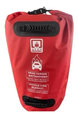 Elektrikli Araç Yangınlarına Karşı Özel Yangın Battaniyesi 6X8 Metre Ölçüsünde Kendi Özel Çantasında