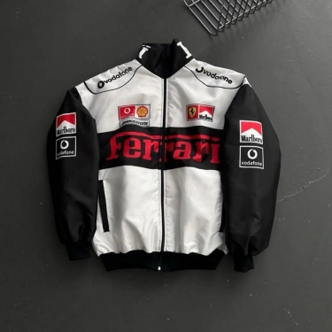 White FRR Unisex Bomber Ceket