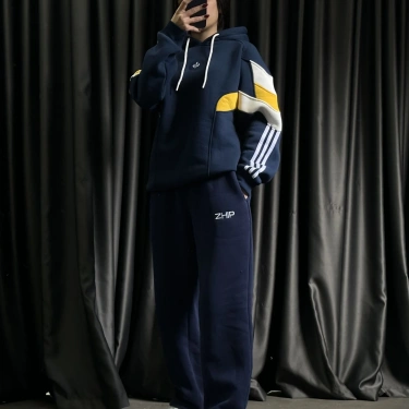 Parçalı Taraftar Şardonlu Eşofman Takımı-Lacivert