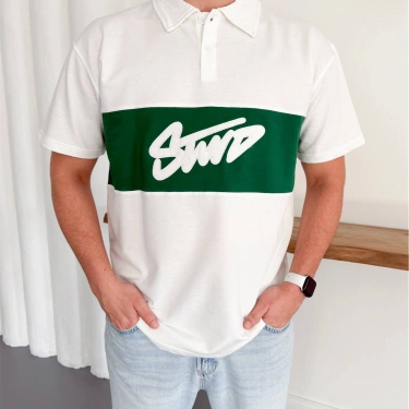 SW Parçalı Unisex Tshirt-Beyaz