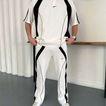 Parçalı NK Unisex Eşofman Takımı -Beyaz