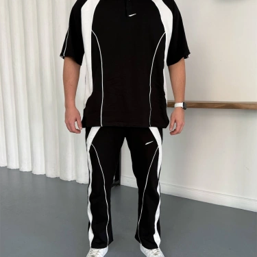 Parçalı NK Unisex Eşofman Takımı -Siyah