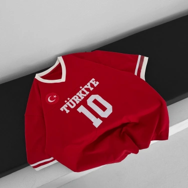 TR 10 Unisex Oversize Tshirt-Kırmızı