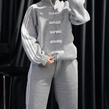 ADD Şardonlu Unisex Eşofman Takımı-GRİ