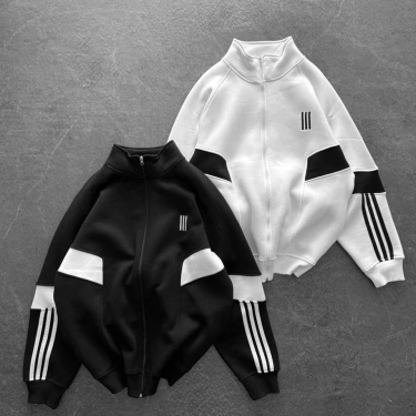 ADD Şardonlu Unisex Hırka-Siyah