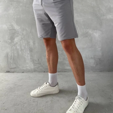 Basic Unisex Şort-Gri