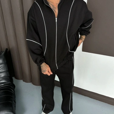 Biyeli Oversize Unisex Eşofman Takımı