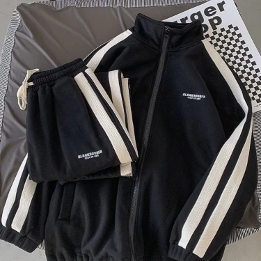 Blank Unisex Şardonlu Eşofman Takımı-Siyah