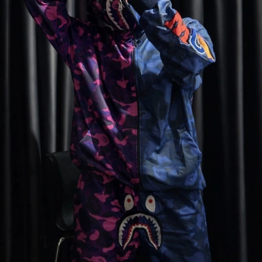 Çift Renk Unisex Eşofman Takımı- Mor Mavi