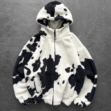 Desenli Astarlı Peluş Mont