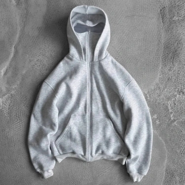 Maskeli Basic Şardonlu Unisex Hırka-Gri