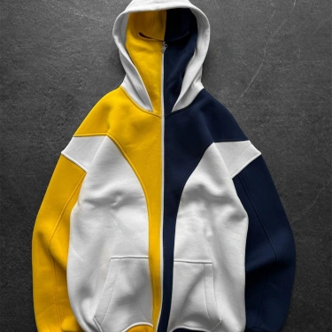 Maskeli Taraftar Şardonlu Hoodie-Sarı Lacivert