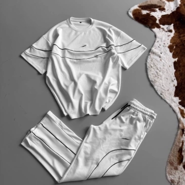 NK Biyeli Unisex Eşofman Takımı-Beyaz