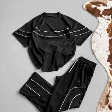 NK Biyeli Unisex Eşofman Takımı-Siyah