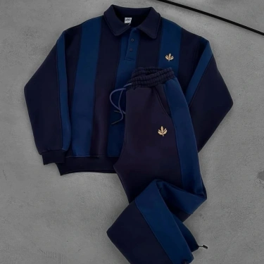 Parça Şeritli Şardonlu Eşofman Takımı-Lacivert