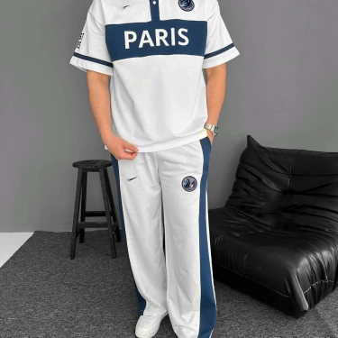 PRS Polo Yaka Unisex Eşofman Takımı - Beyaz