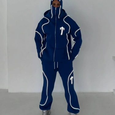 Reflektörlü Maskeli Unisex Eşofman Takımı-Lacivert