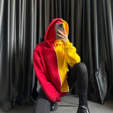 Taraftar Maskeli Şardonlu Unisex Hırka