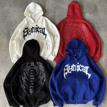 Taşlı Şardonlu Unisex Hırka-Kırmızı