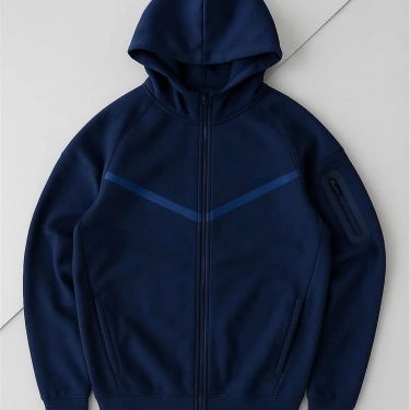 Tech Kapüşonlu Unisex Hırka-Lacivert