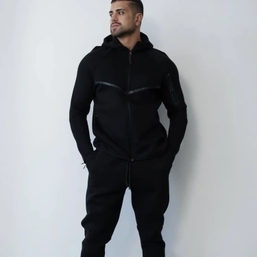 Tech Premium Şardonlu Eşofman Takımı-Siyah