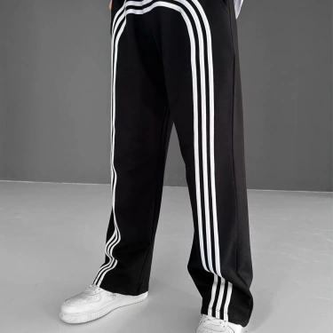 U Şeritli Unisex Baggy Eşofman