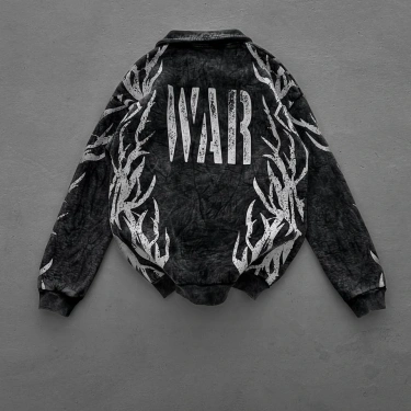 War Yıkamalı Unisex Şardonlu Sweatshirt