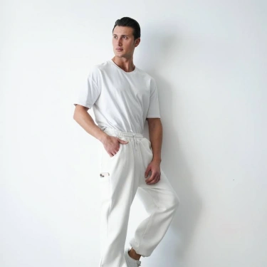 Yan Cep Detay Unisex Eşofman-Bej