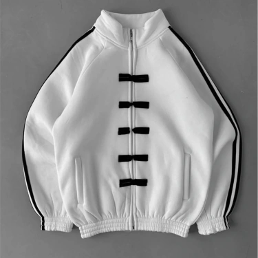 Yeni Sezon ADD Unisex Şardonlu Hırka-Beyaz