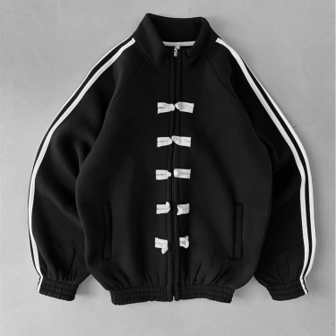 Yeni Sezon ADD Unisex Şardonlu Hırka-Siyah