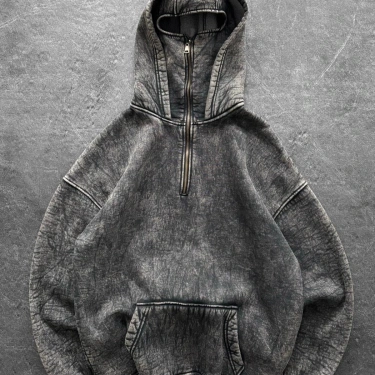 Yıkamalı Maskeli Şardonlu Sweatshirt