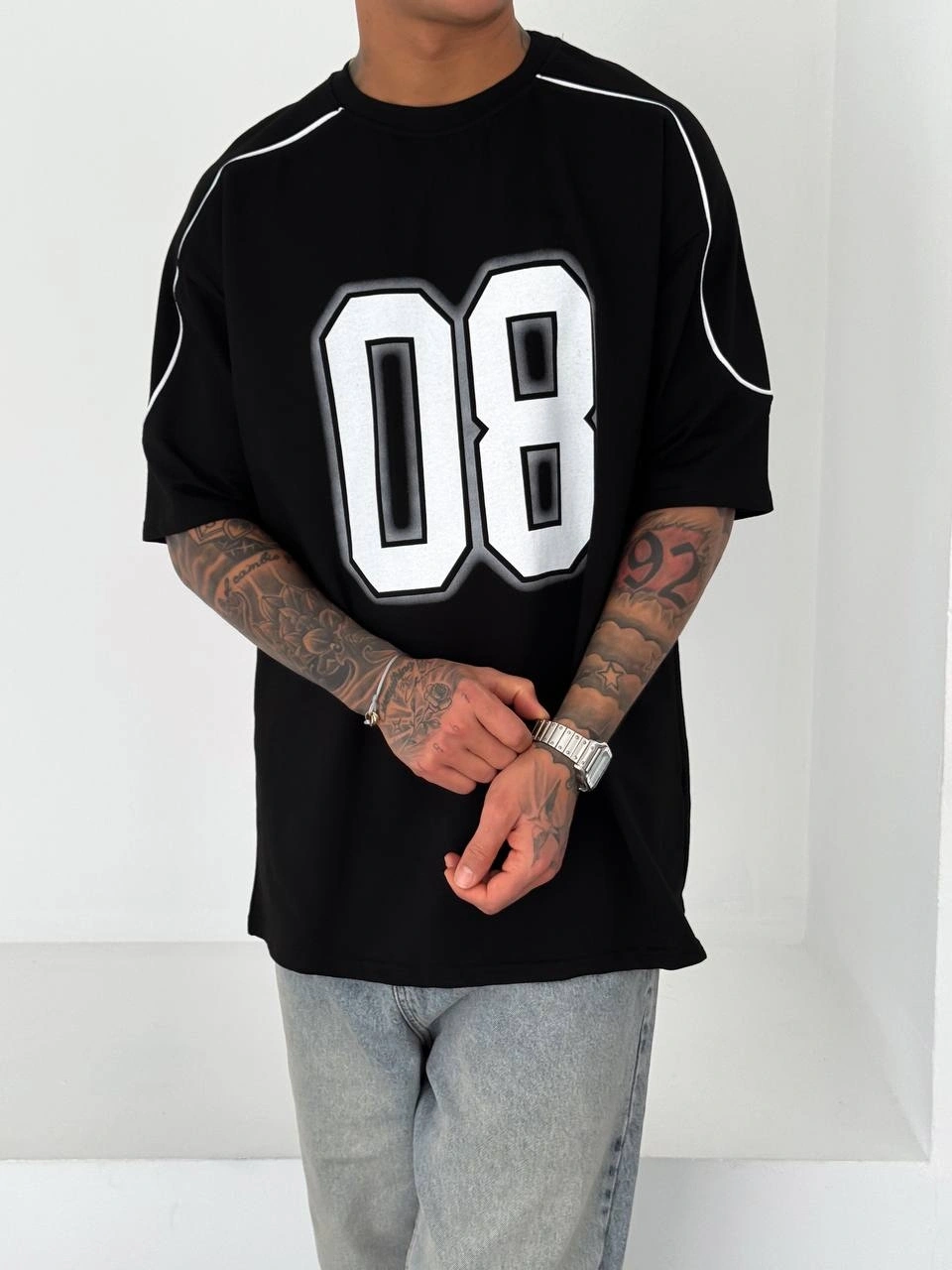 08 Oversize Unisex Tshirt-Siyah