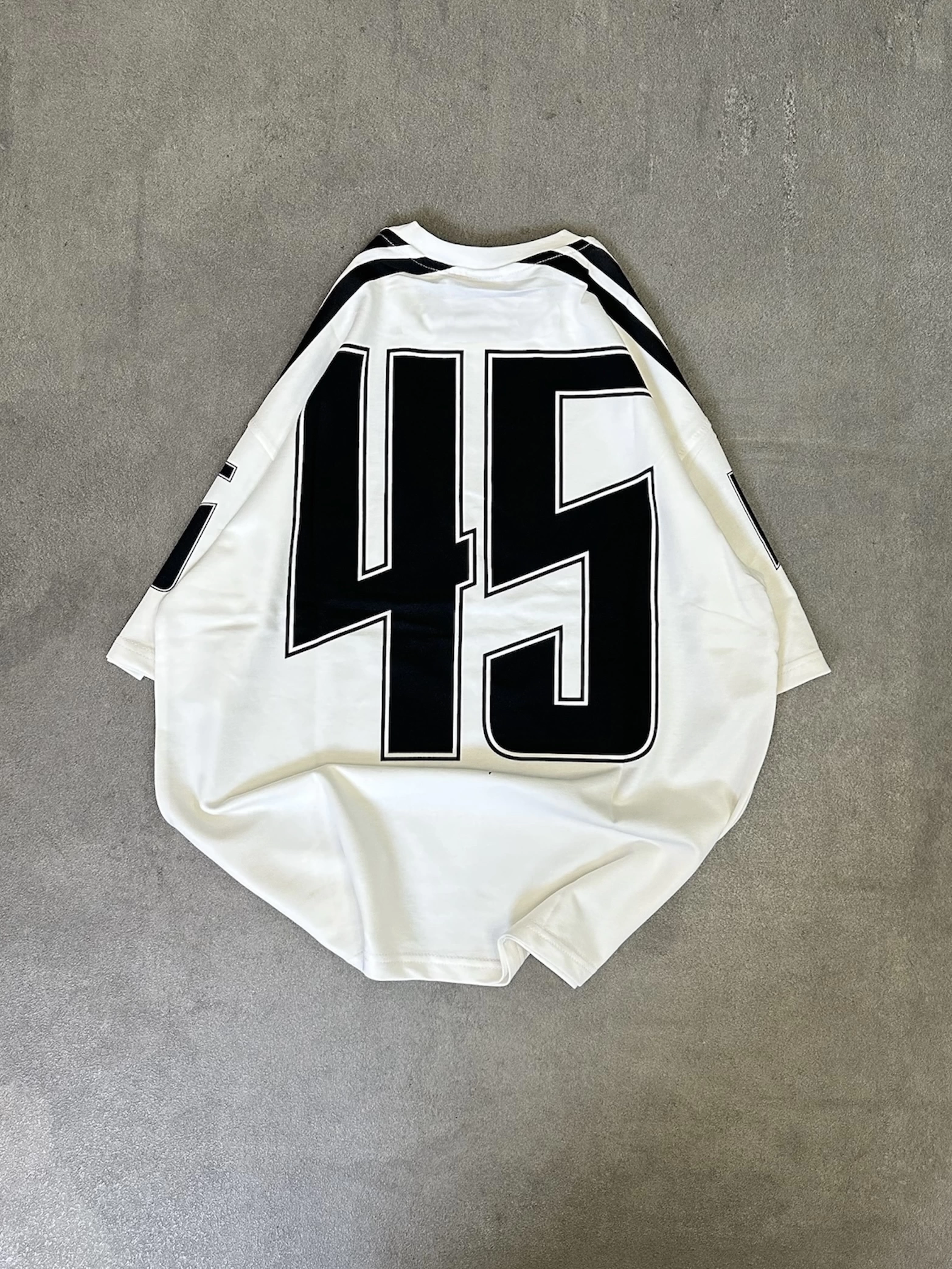 45 Baskılı Oversize Tshirt - Beyaz