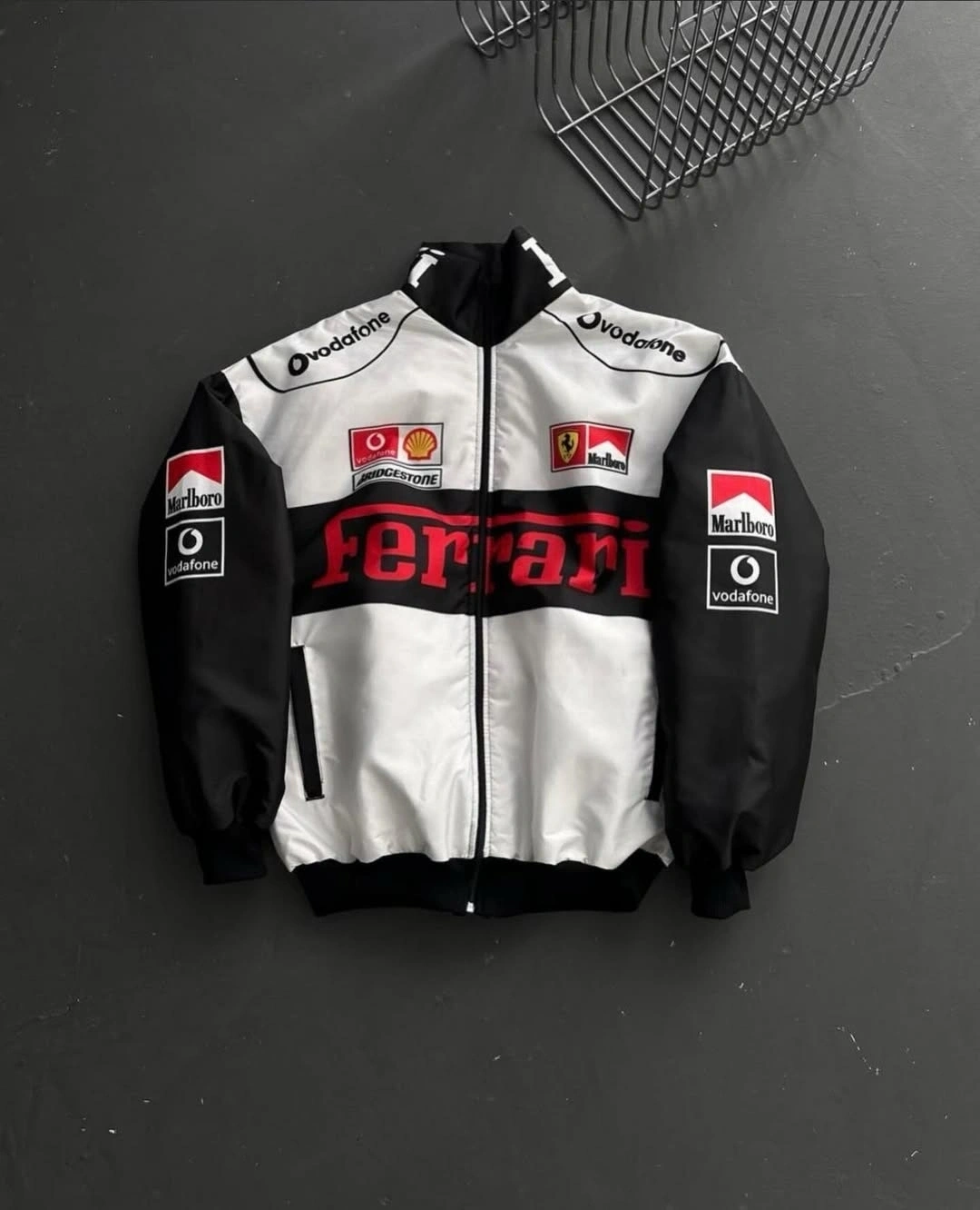 White FRR Unisex Bomber Ceket