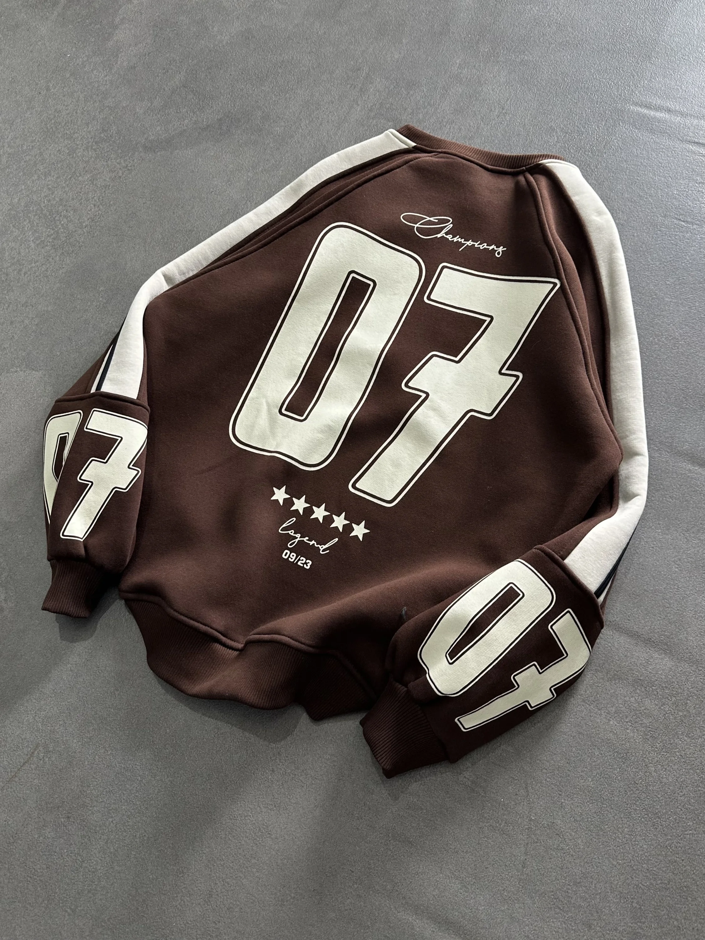 07 Şardonlu Unisex Sweatshirt-Kahverengi