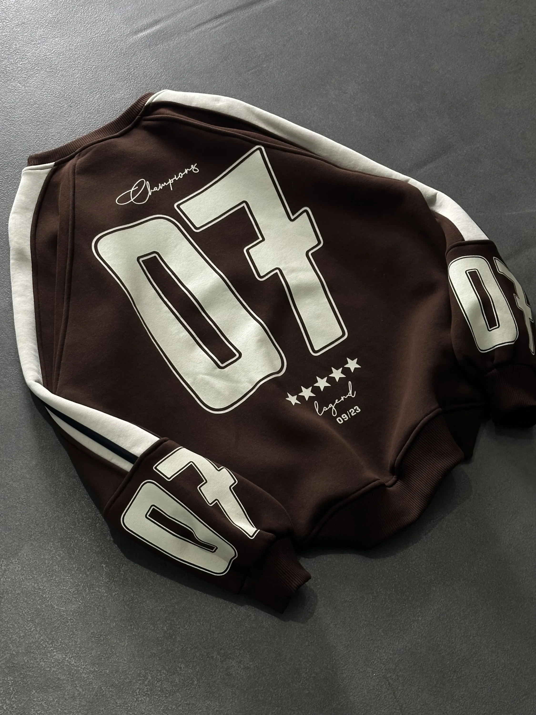 07 Şardonlu Unisex Sweatshirt-Kahverengi