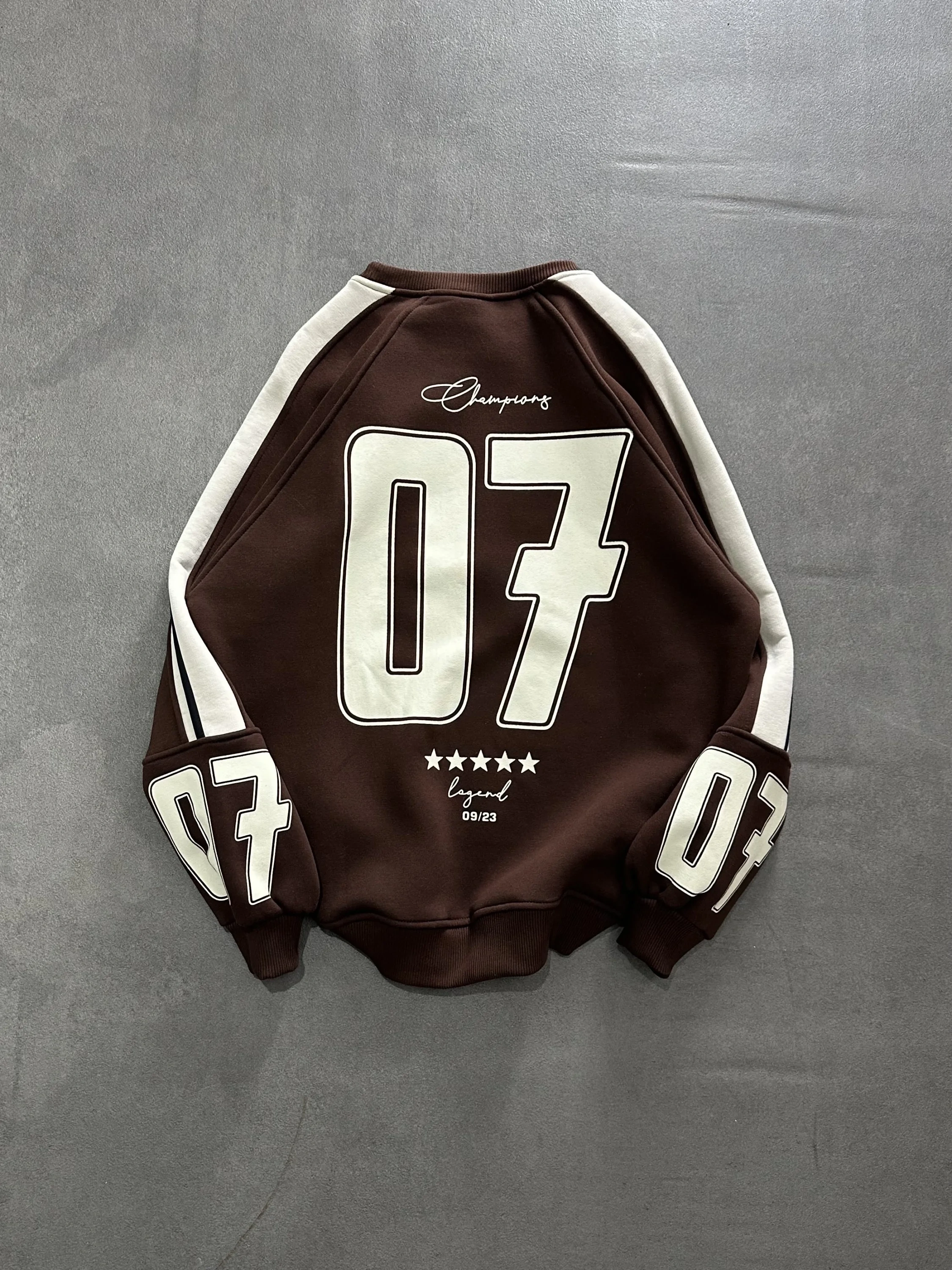 07 Şardonlu Unisex Sweatshirt-Kahverengi