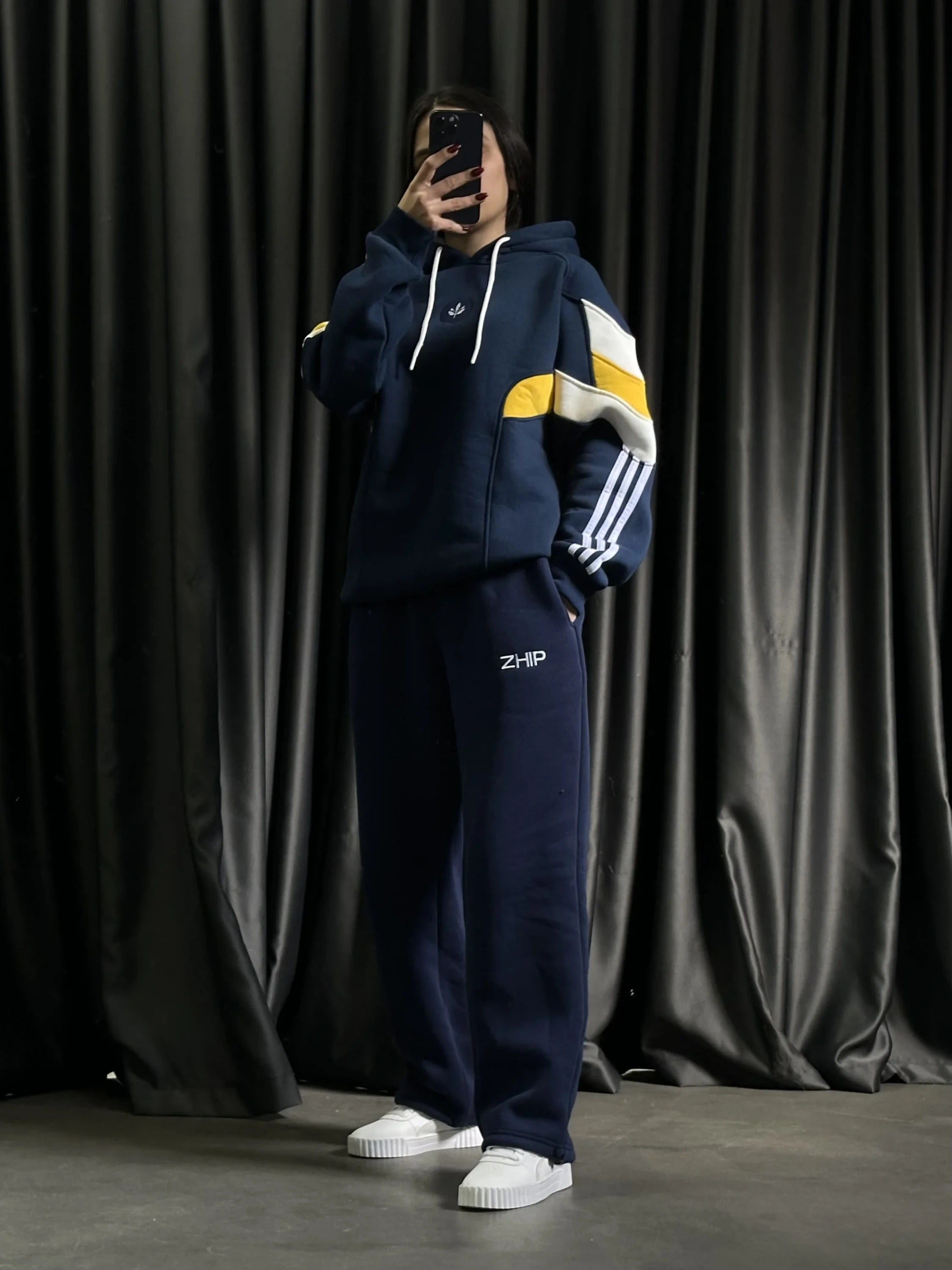 Parçalı Taraftar Şardonlu Eşofman Takımı-Lacivert