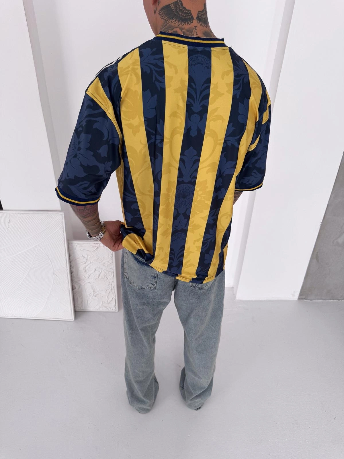 Taraftar Oversize Tshirt-Sarı Lacivert