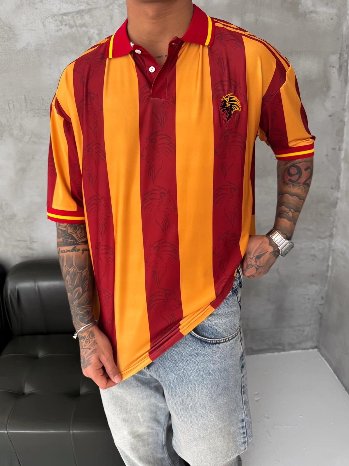 Taraftar Oversize Tshirt-Sarı Kırmızı