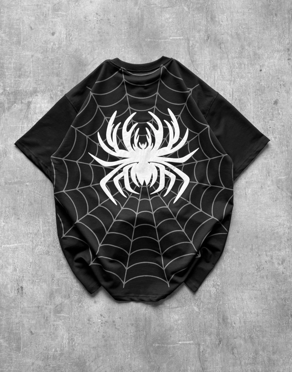 Spider Oversize Unisex Tişört - Siyah